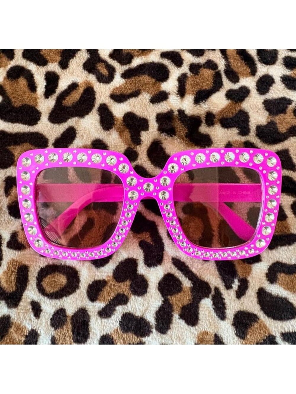 Hot Pink Bedazzled Sunglasses bright fuchsia...